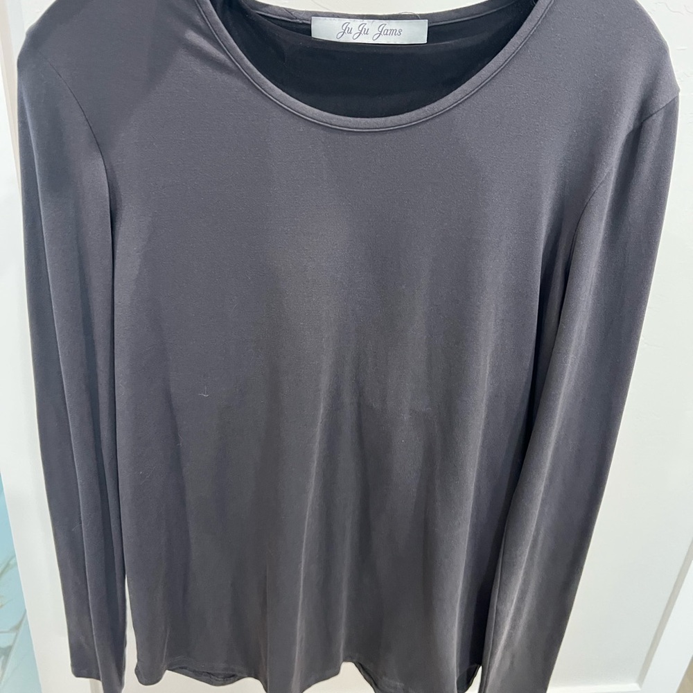 Gray Long Sleeve Juju Sleep Shirt with bra insert